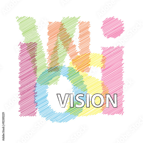 Vector vision. Broken text scrawled