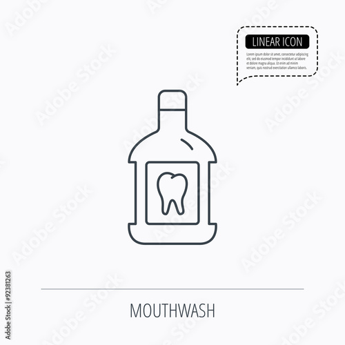 Mouthwash icon. Oral antibacterial liquid sign.