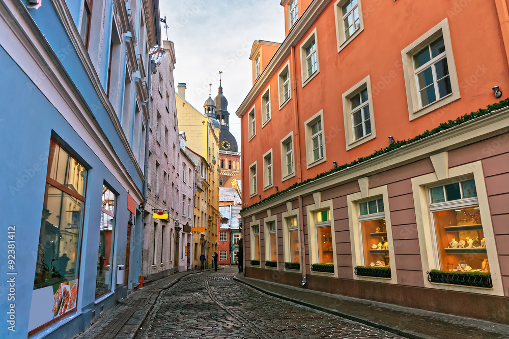 Old narrow street in Riga