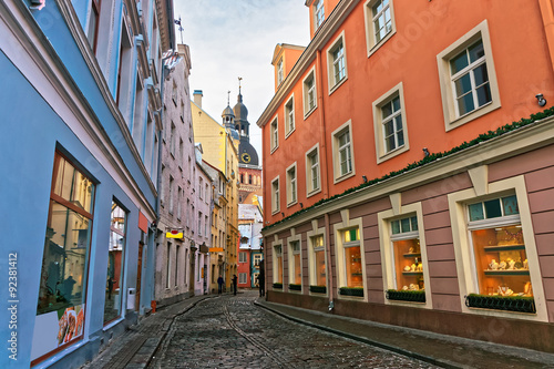Old narrow street in Riga © Roman Babakin