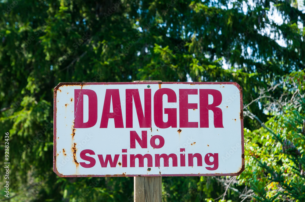  danger no swimming sign