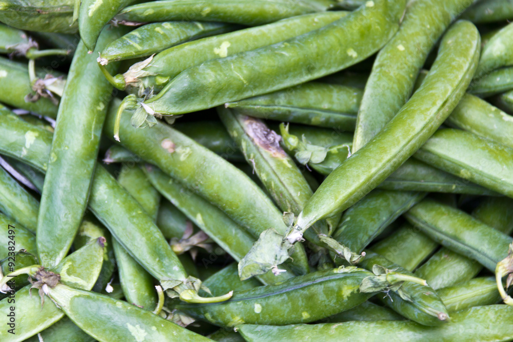 Fototapeta premium Close-up of green pea pods