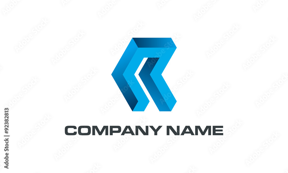 3d initial letter R logo design concept 3d initial letter R logo design concept