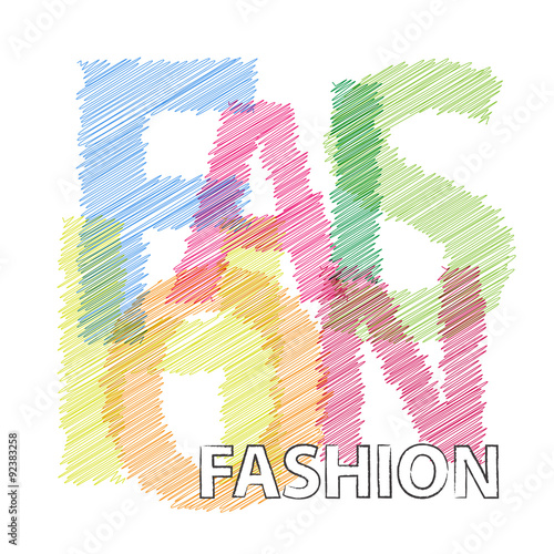 Vector fashion. Broken text scrawled