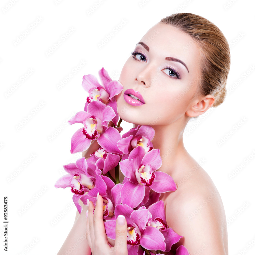 Portrait of young beautiful woman with a healthy clean skin of t Portrait of young beautiful woman with a healthy clean skin of t