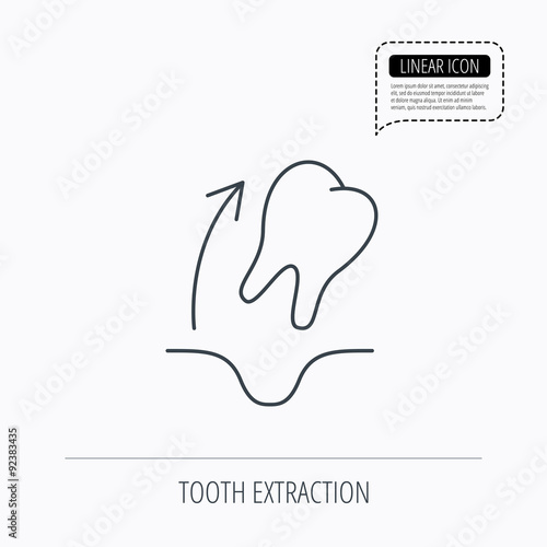 Tooth extraction icon. Dental paradontosis sign.