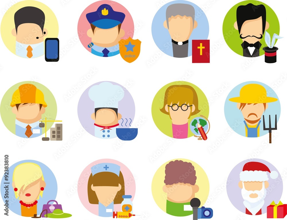 Concept flat icon career profession infographic design elements vector illustration Concept flat icon career profession infographic design elements vector illustration