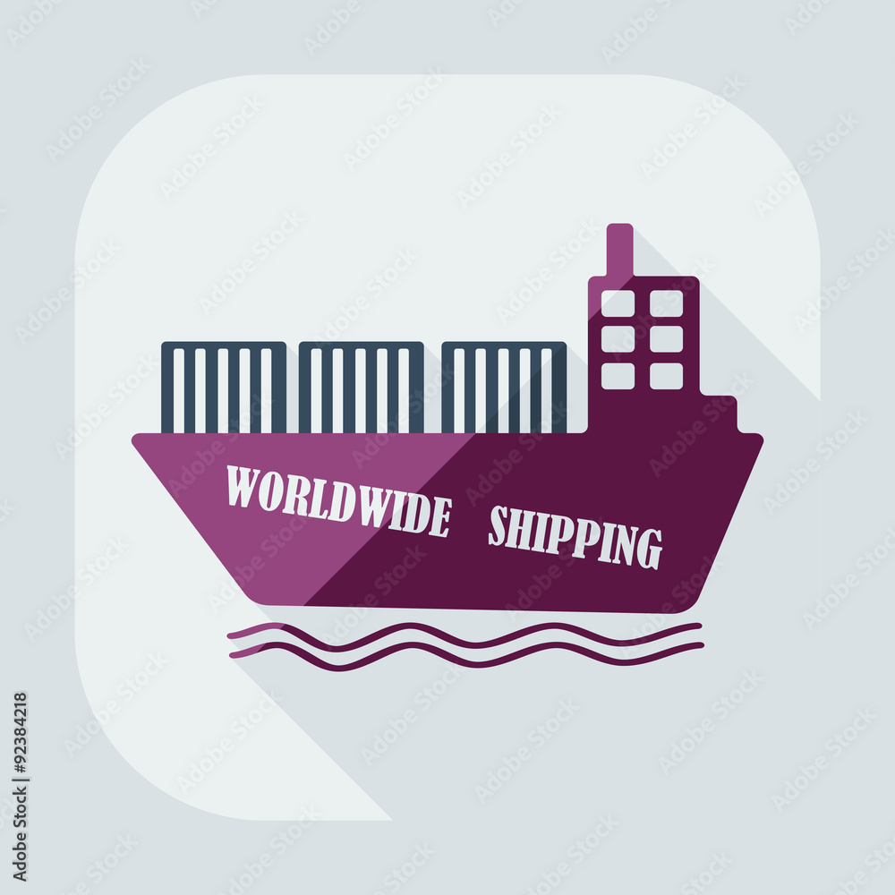 Flat modern design with shadow icons ship delivery