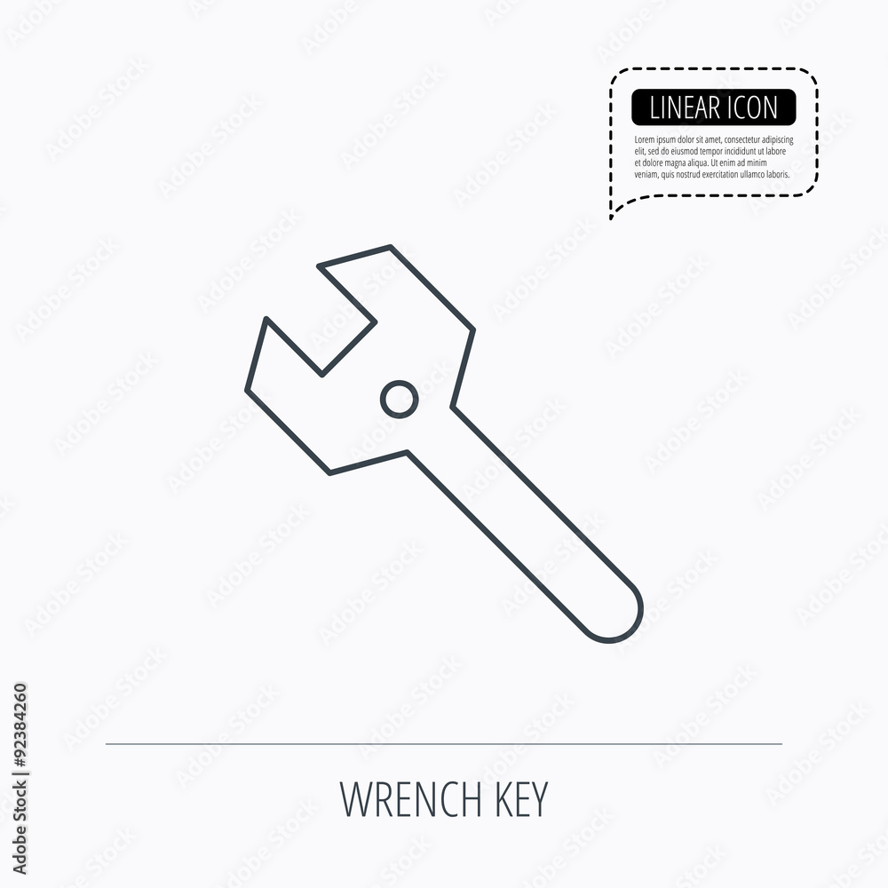 Wrench key icon. Repair tool sign. Wrench key icon. Repair tool sign.