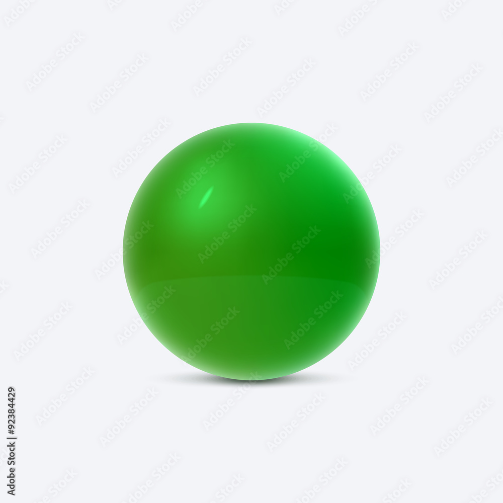 3D glossy plastic green sphere.Vector, isolated on white. 3D glossy plastic green sphere.Vector, isolated on white.