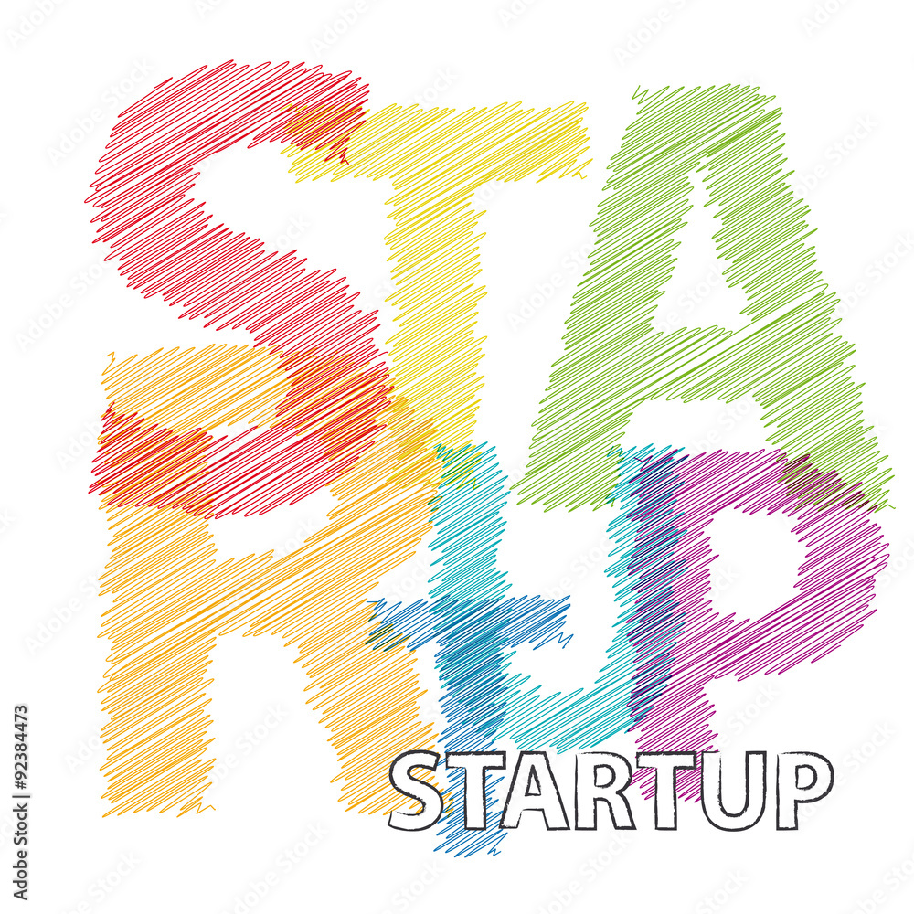 Vector startup. Broken text scrawled Vector startup. Broken text scrawled