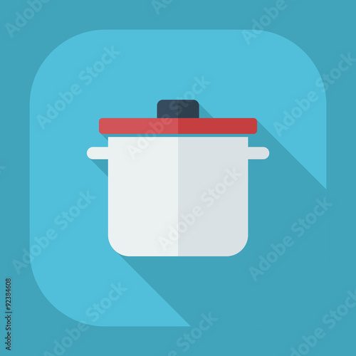 Flat modern design with shadow icons saucepan