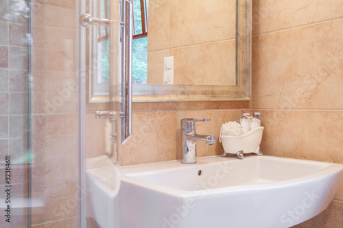 Elegant washbasin and shower
