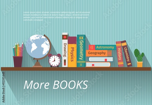 Books on bookshelf