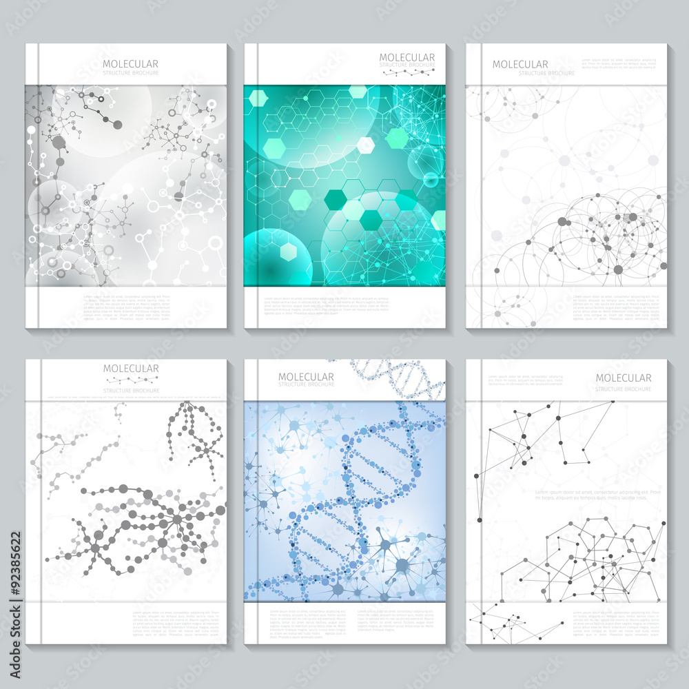 Molecular structure brochure or report templates for business Molecular structure brochure or report templates for business