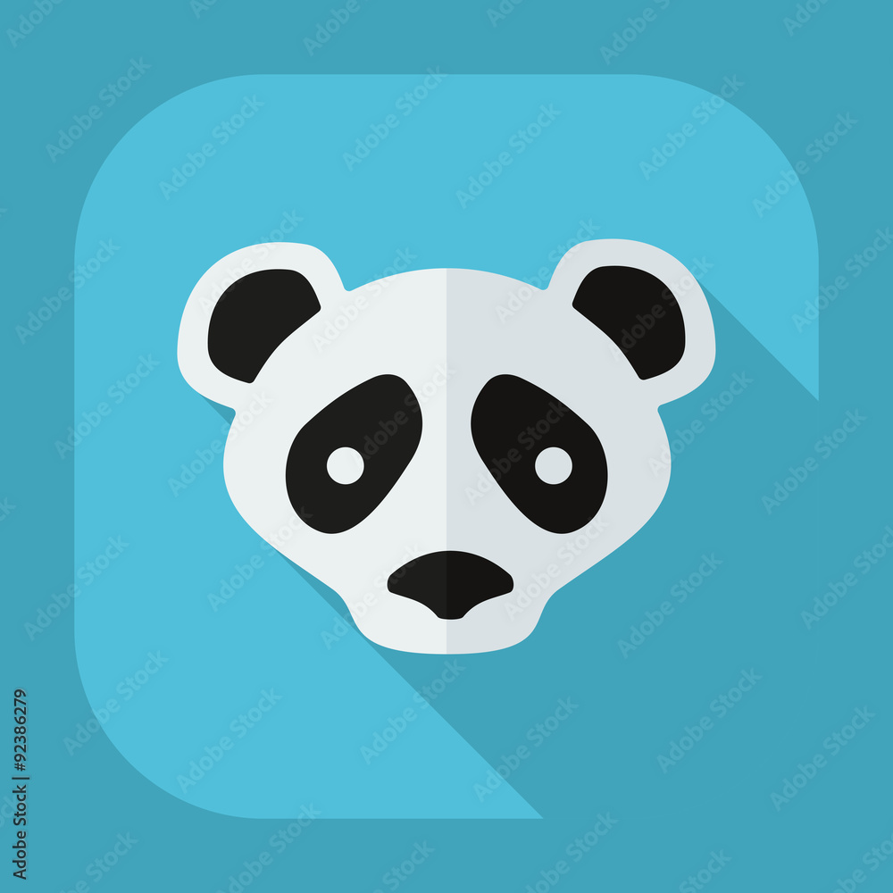 Flat modern design with shadow icons pandas Flat modern design with shadow icons pandas