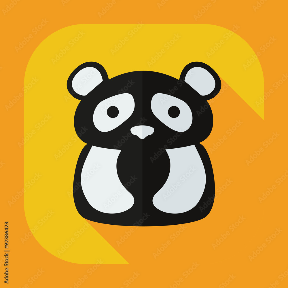 Flat modern design with shadow icons pandas Flat modern design with shadow icons pandas