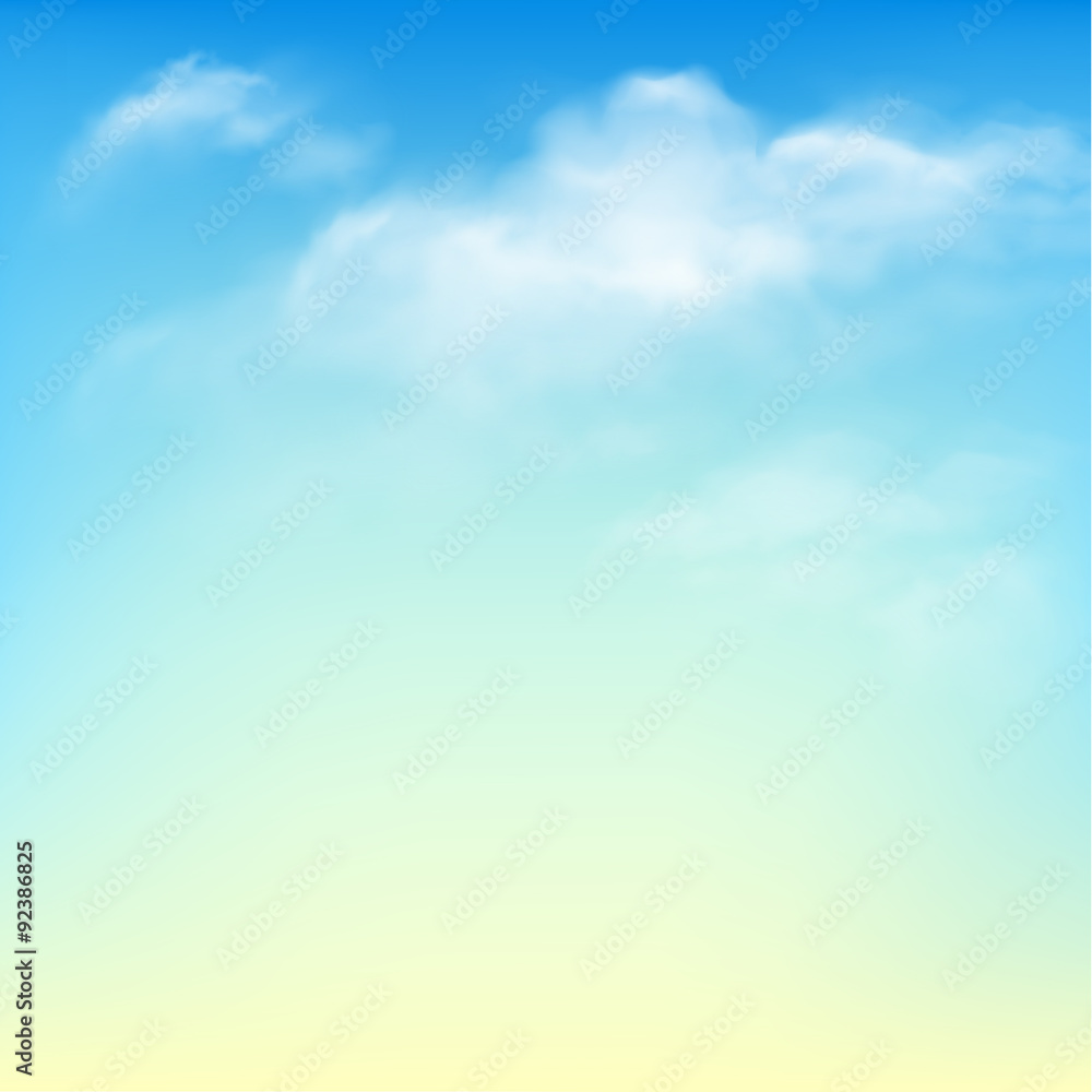 Blue sky with clouds. Vector background EPS 10