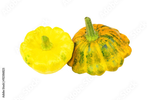 Scalloped custard squash (Cucurbita pepo var. patisson), isolated on white background photo