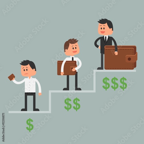 Business concept vector illustration in flat style. Money