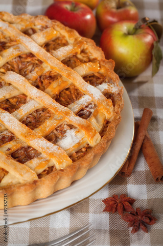 Apple pie with lattice crust