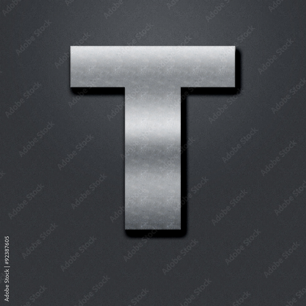 Letter shabby metal chromium - T Letter shabby metal chromium - T