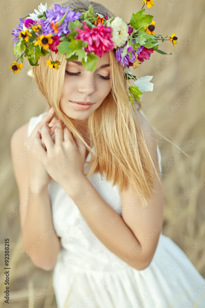 beautiful woman in flowers