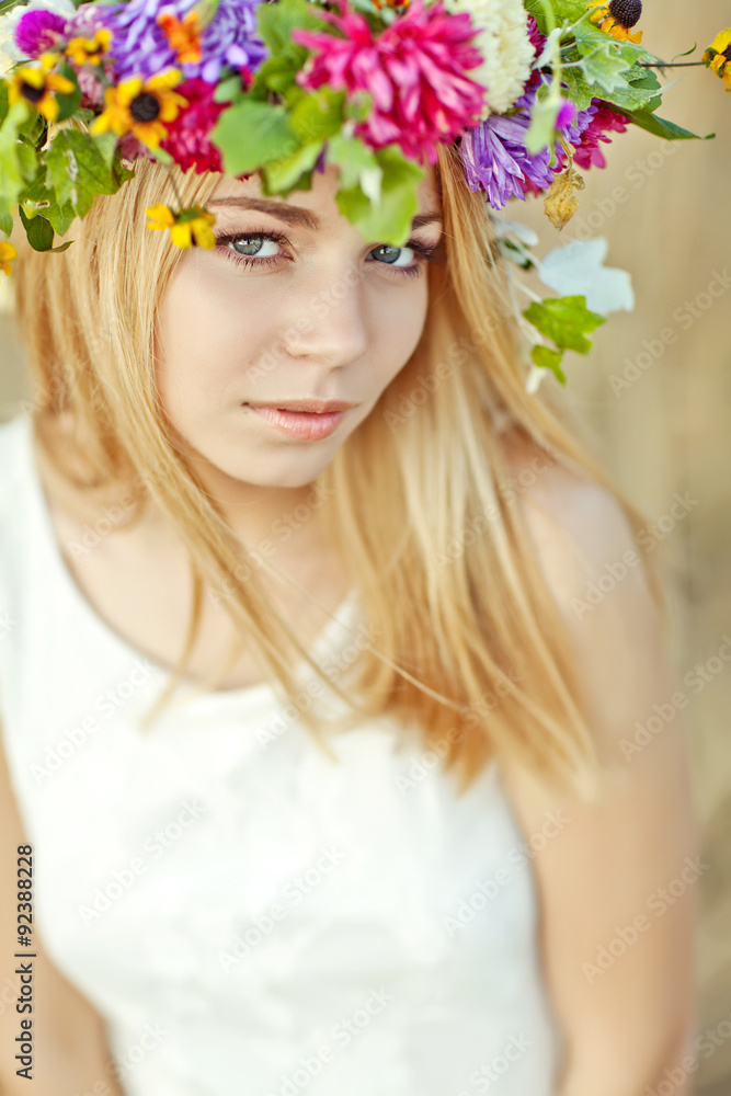 beautiful woman in flowers