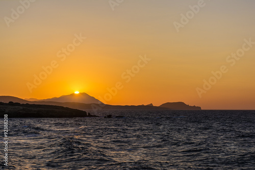 Beautiful sunset at the island of Milos.