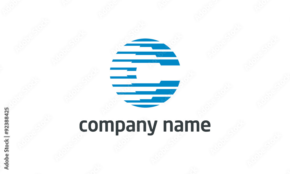 initial letter C logo design concept