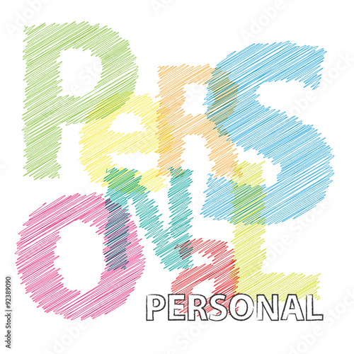 Vector Personal. Broken text  scrawled
