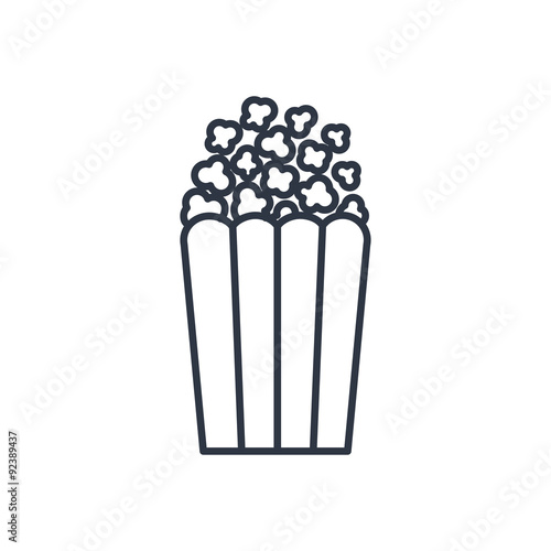 Vector popcorn outline icon. Food symbol