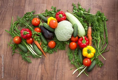 Group of different fruit and vegetables