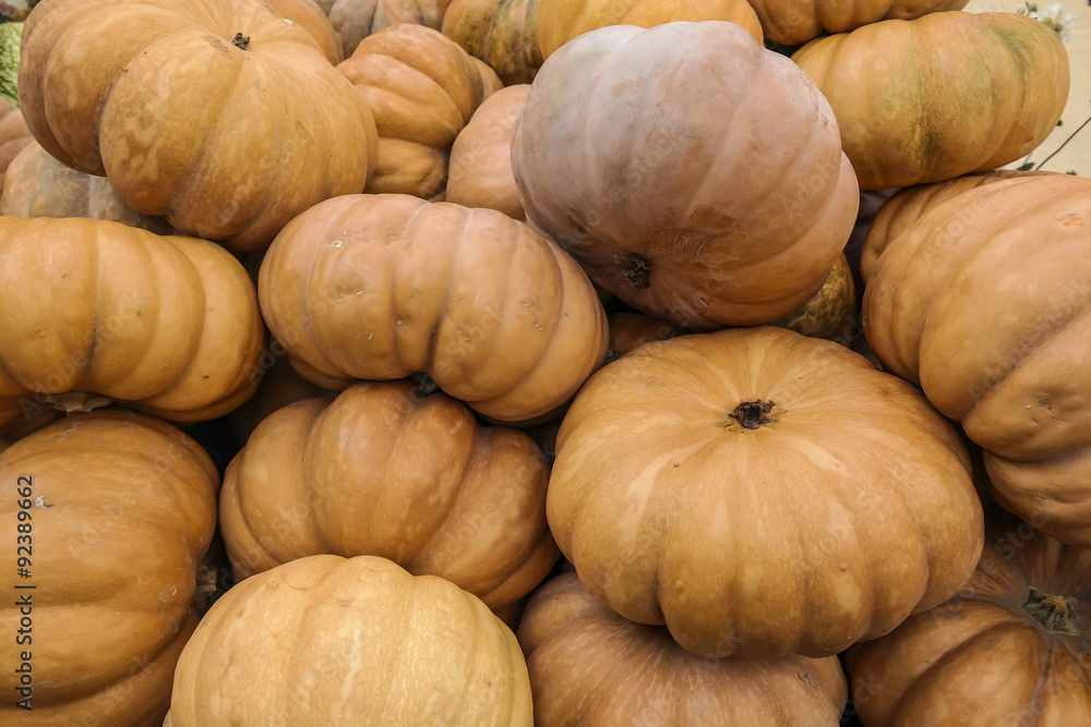 Orange pumpkins on the market Orange pumpkins on the market