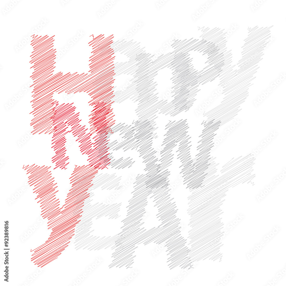 Text Happy New Year scrawled Text Happy New Year scrawled