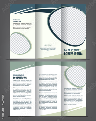 Vector empty bi-fold brochure print template design, booklet layout