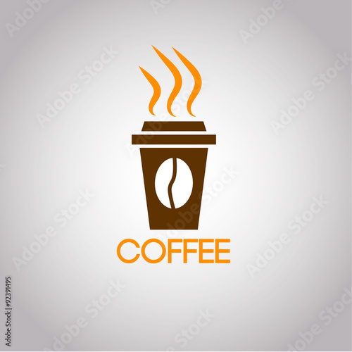 coffee cup label. Vector illustrations logo.