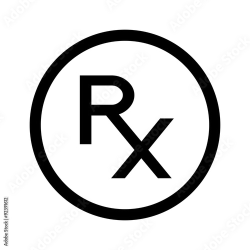 Simple Rx icon, symbol of prescription photo
