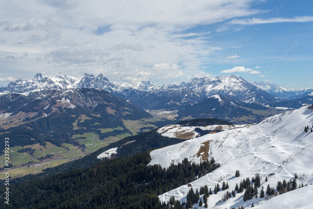 Austrian Alps near Kitzbuehel in winter
