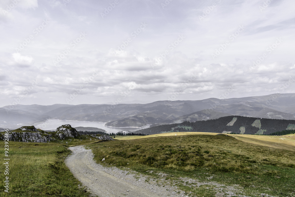 Landscape with rocks from Bucegi Mountains, part of Southern Carpathians in Romania