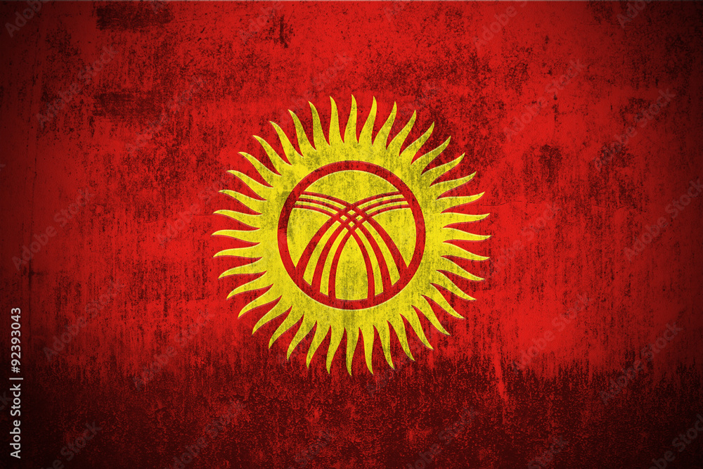 Grunge Flag Of Kyrgyzstan