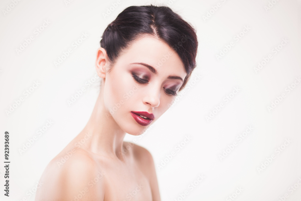 portrait of beautiful woman model with fresh daily makeup portrait of beautiful woman model with fresh daily makeup