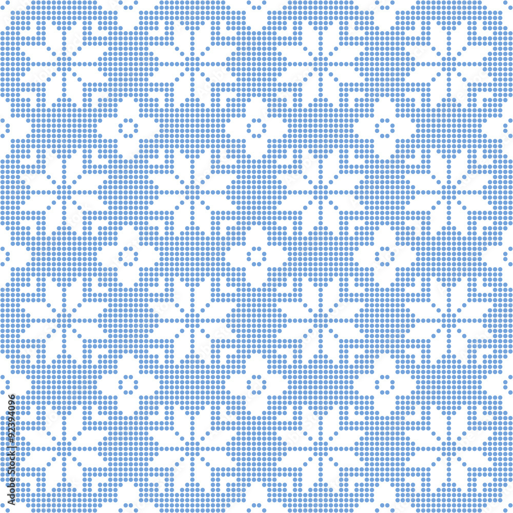 Seamless Pattern of polka dots with snowflakes Seamless Pattern of polka dots with snowflakes