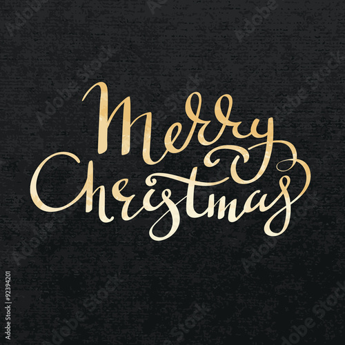 Merry Christmas gold lettering