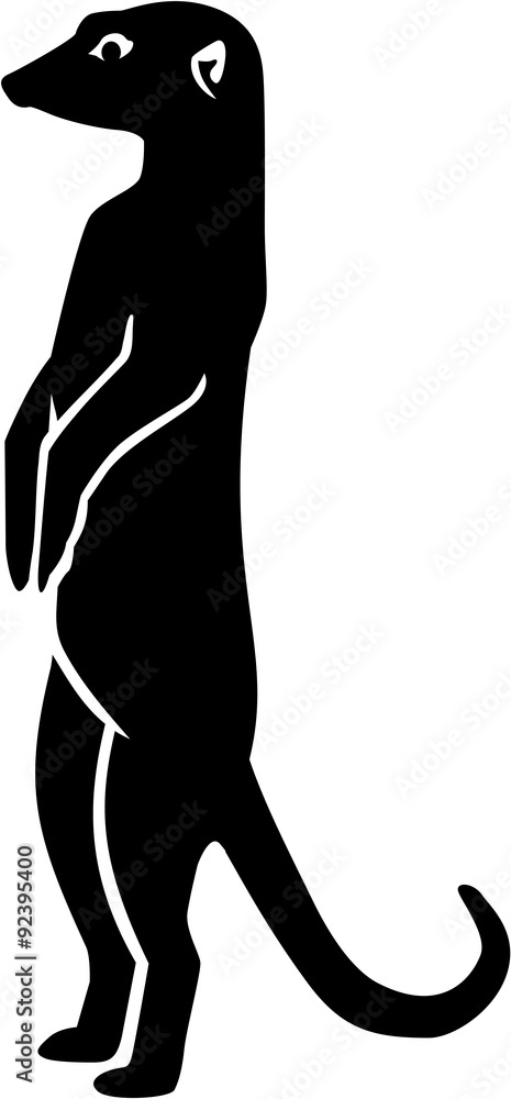 Merkat silhouette with details Merkat silhouette with details