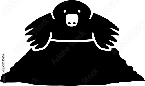 Mole silhouette in a hole
