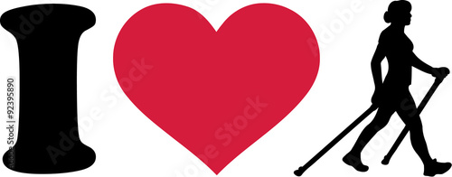 I love Nordic Walking Silhouette