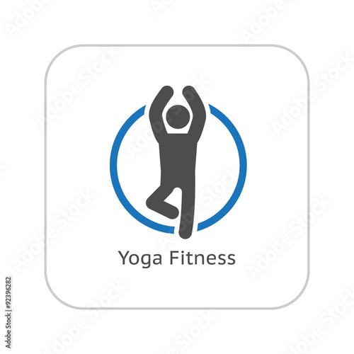 Yoga Fitness Icon. Flat Design.