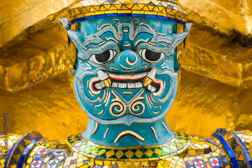 Close Up of Guardian Demon at Grand Palace in Bangkok, Thailand
