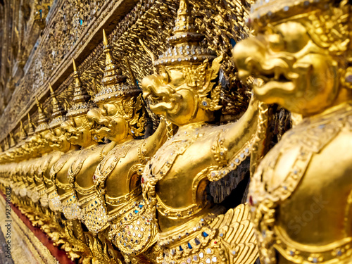 Garuda statues at Wat Phra Kaew temple at the Grand Palace in Bangkok, Thailand. © R.M. Nunes